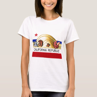 Kittlig Kalifornien björnflagga Tee Shirt