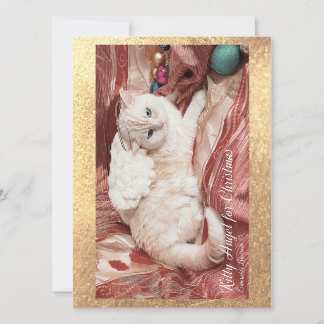 Kitty Angel for Christmas Kort (Framsida)