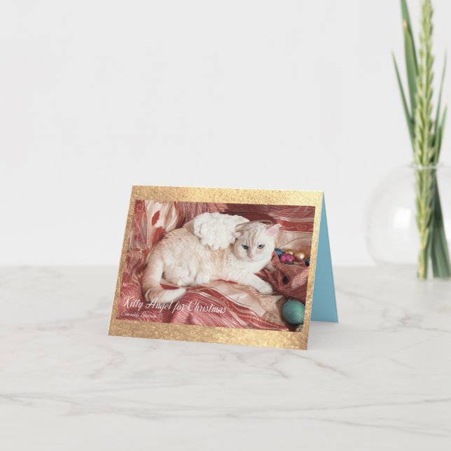 Kitty Angel for Christmas Tack Kort (Framsida)