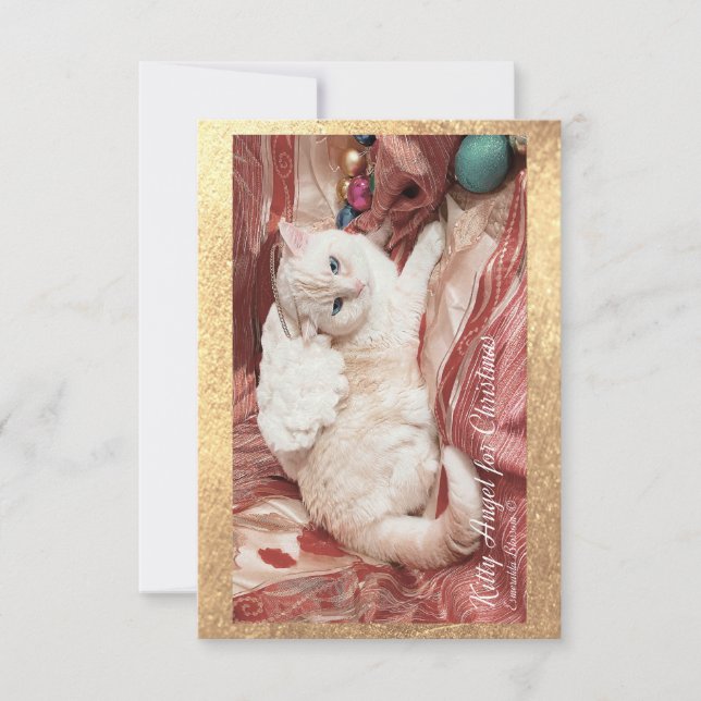 Kitty Angel for Christmas Tack Kort (Framsida)