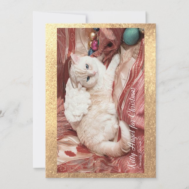 Kitty Angel till jul Anteckningskort (Framsida)