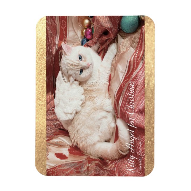 Kitty Angel till jul Magnet (Vertikal)