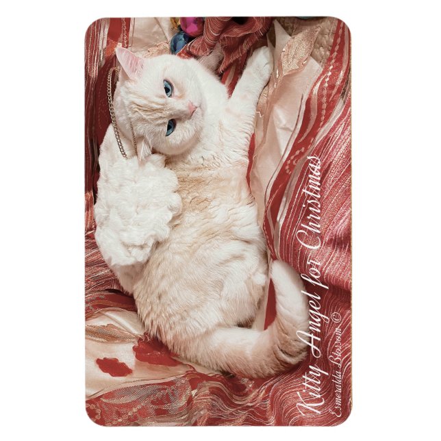 Kitty Angel till jul Magnet (Vertikal)