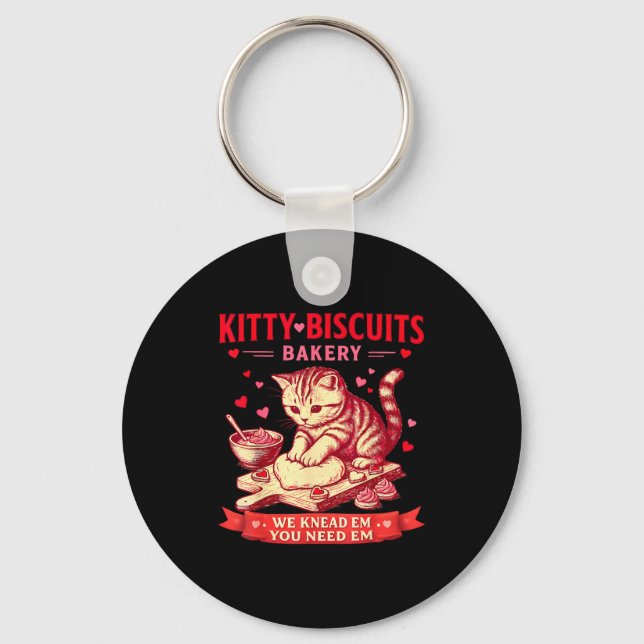 Kitty Biscuits Bageri Vi Knådar Dom Du Behöver Dom Nyckelring (Framsida)
