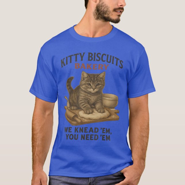 Kitty Biscuits Bakery Funny Cat baking for cat lov T Shirt (Framsida)