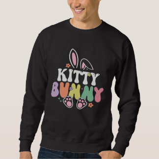 Kitty Bunny Women Easter Day Rabbit Grandma Family Lång Ärmad Tröja