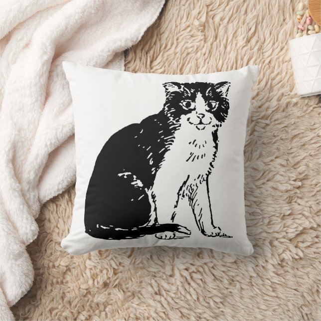 Kitty Cat Finkonst Kudde (Filt)