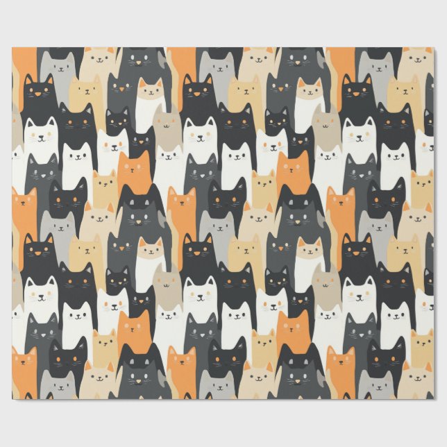 Kitty Cat-kamouflage Katt Kamouflage Inpackningspa Presentpapper (Platt)