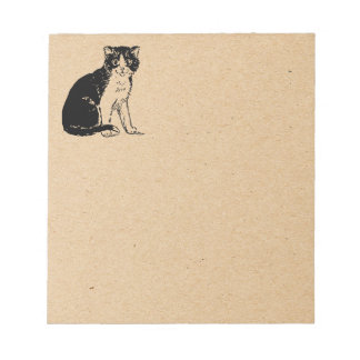 Kitty Cat on Brown Paper Fine Art Anteckningsblock