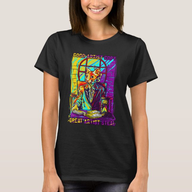 kitty cat thug gansta kitten  cat gangster t shirt (Framsida)