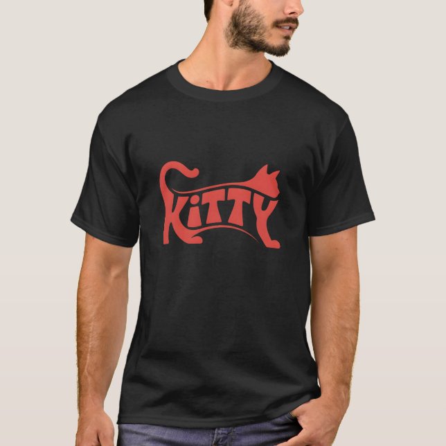 Kitty Cat Word Art Herr T-Shirt (Framsida)