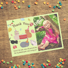 Kitty Cats Birthday Party Photo Thank You Card Tack Kort