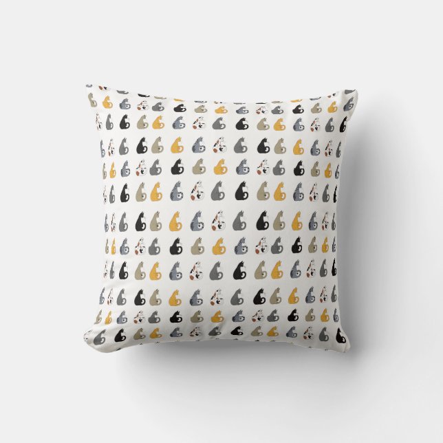 Kitty Cats Throw Pillow Kudde (Framsida)