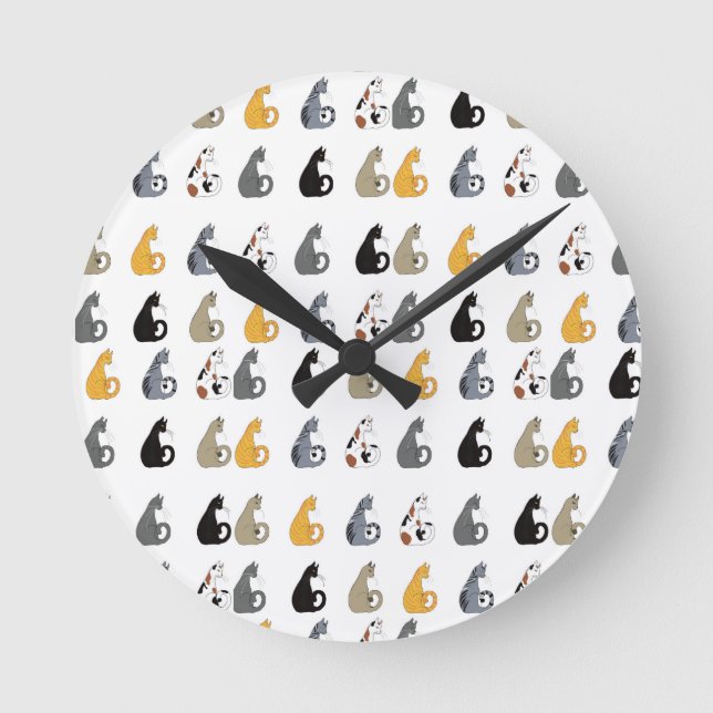 Kitty Cats Wall Clock Rund Klocka (Framsida)