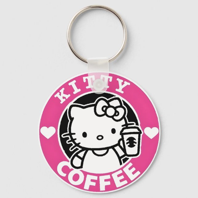 Kitty Coffee Logo Nyckelring (Framsida)