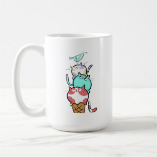 Kitty Cone Söt Katt Glass Kawaii Kaffemugg