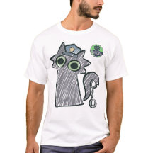 Kitty Cop – Purrtect & Serve Mörk Herr T-Shirt