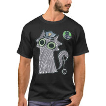 Kitty Cop – Purrtect & Serve Mörk Herr T-Shirt