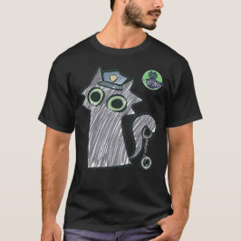 Kitty Cop – Purrtect & Serve Mörk Herr T-Shirt