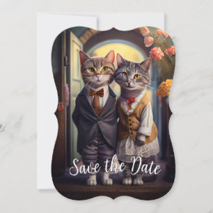 Kitty Couple - Spara Datumet Inbjudningar