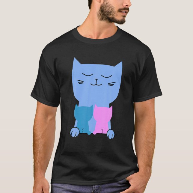 Kitty Funny Cats Dad Cool Novelty T Shirt (Framsida)