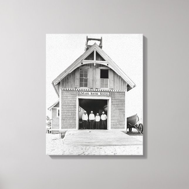 Kitty Hawk livräddningsstation, 1902 Canvastryck (Framsida)