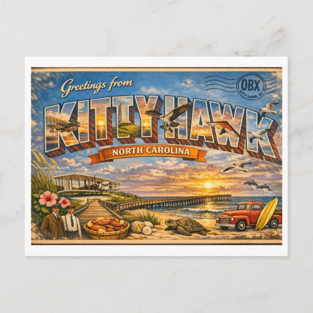 Kitty Hawk North Carolina Classic Vykort (Framsida)