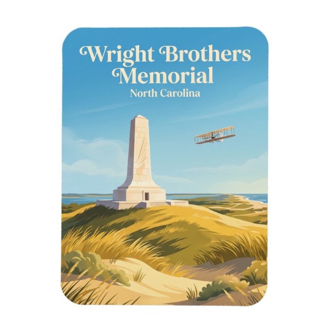 Kitty Hawk Wright Brothers Memorial North Carolina Magnet (Vertikal)