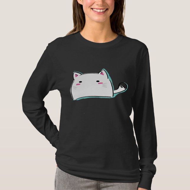 Kitty Illustration Cute Cat  Adorable T Shirt (Framsida)