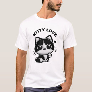 Kitty Love: Noir Cute Kitten T Shirt