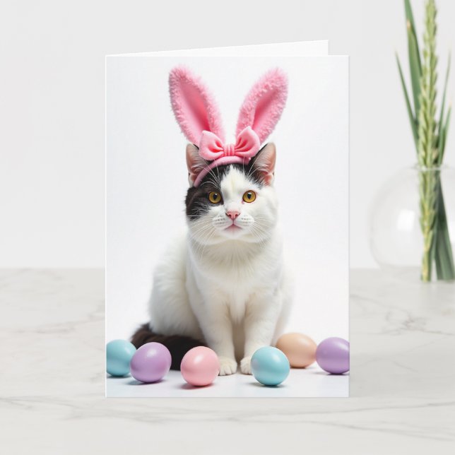 Kitty Med Öron Hörlurar Kort (Framsida)