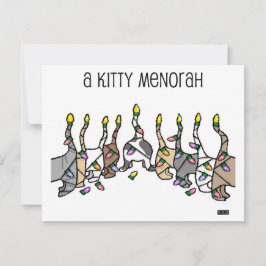 Kitty Menorah för Hanukkah-katter Julkort