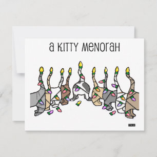 Kitty Menorah för Hanukkah-katter  Julkort