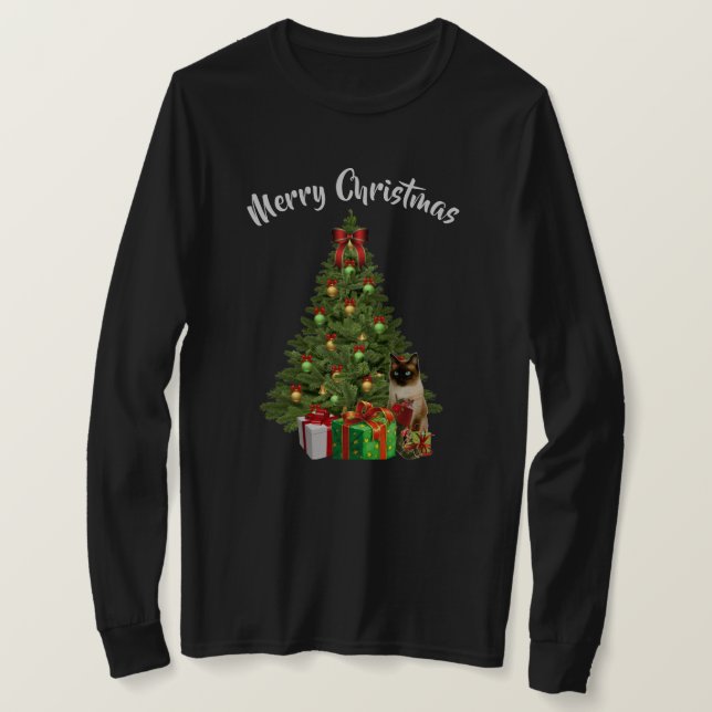 Kitty och julgran t-shirt (Design framsida)