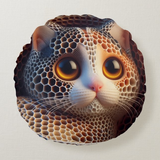 Kitty Round Pillow Rund Kudde (Framsidan)