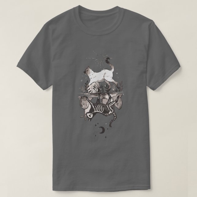 Kitty Skeleton Halloween  T Shirt (Design framsida)