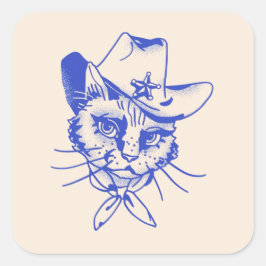 Kitty Sticker Fyrkantigt Klistermärke