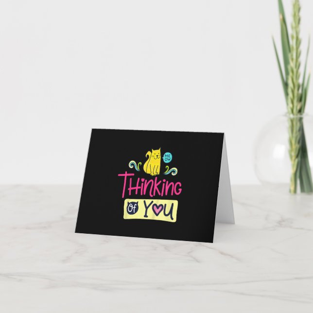 Kitty Thinking Of You | Söt present till kattälska Kort (Framsida)