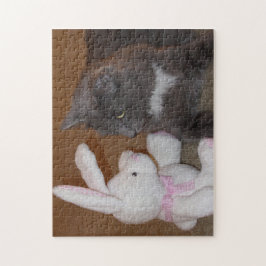 Kitty vs Bunny Stare Down Puzzle Pussel
