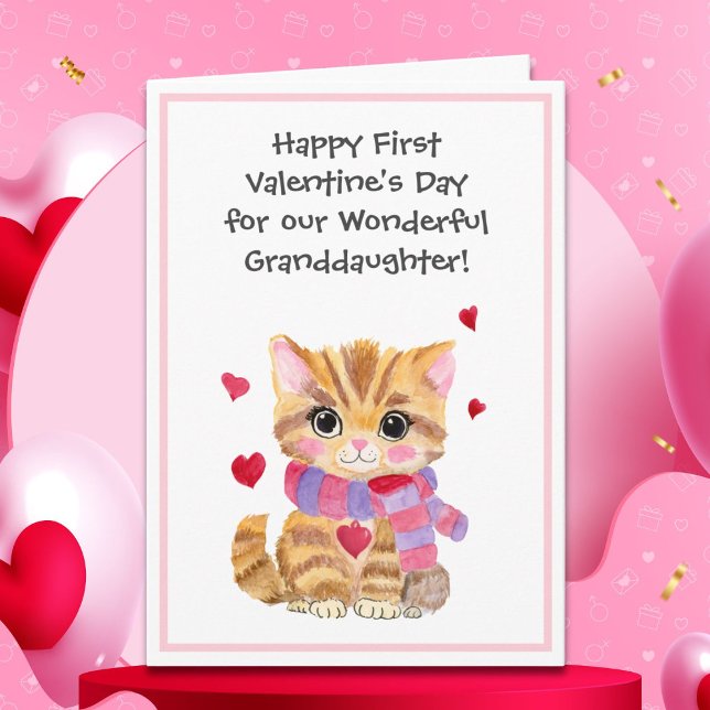 Kitty With Hearts Valentines Day Riddle Kort (Skapare uppladdad)