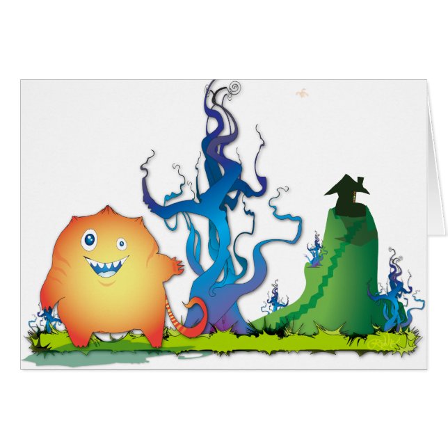 Kittybeast huvud returnerar hälsningskort (Framsidan Horizontal)