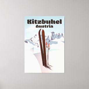 Kitzbuhel Austria ski poster Canvastryck