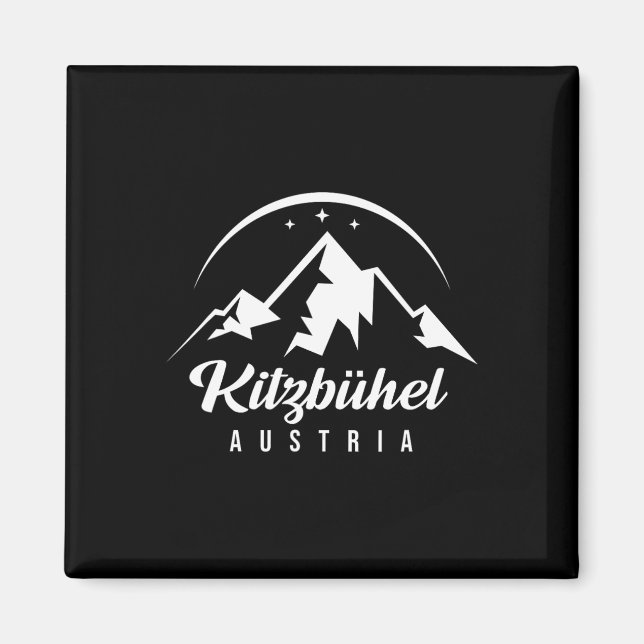 Kitzbühel Austria Ski Resort Skiing Snowboarding S Magnet (Framsidan)
