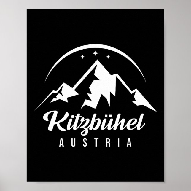 Kitzbühel Austria Ski Resort Skiing Snowboarding S Poster (Framsidan)