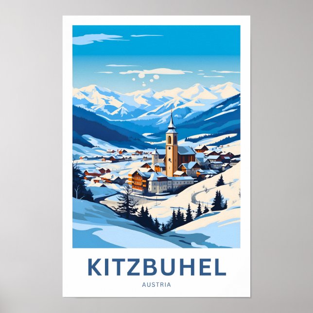 Kitzbuhel Austria Travel Skriv ut Poster (Framsidan)