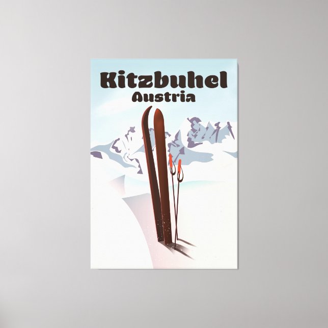 kitzbuhel österrikisk skidaffisch canvastryck (Framsida)