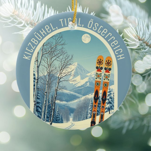 Kitzbühel Tirol Österreich ski souvenir  Julgransprydnad Keramik (Skapare uppladdad)