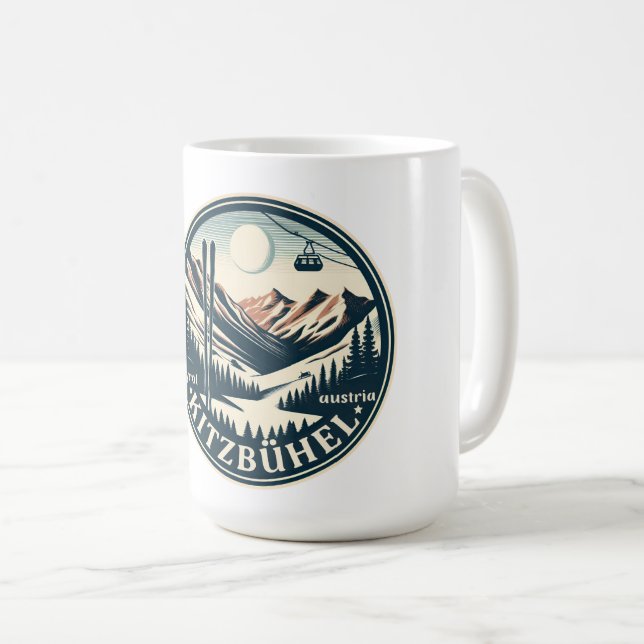 Kitzbuhel Town Austria SKI-resortgåvor Kaffemugg (Framsida höger)
