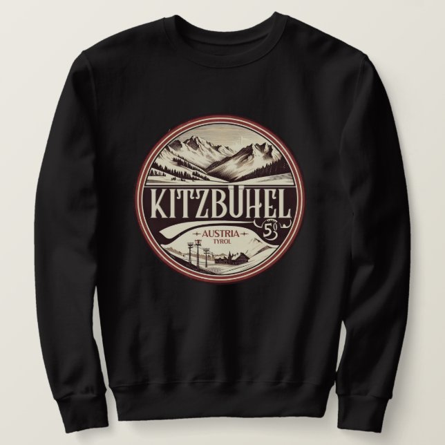 Kitzbuhel Town Austria SKI-resortgåvor Lång Ärmad Tröja (Design framsida)