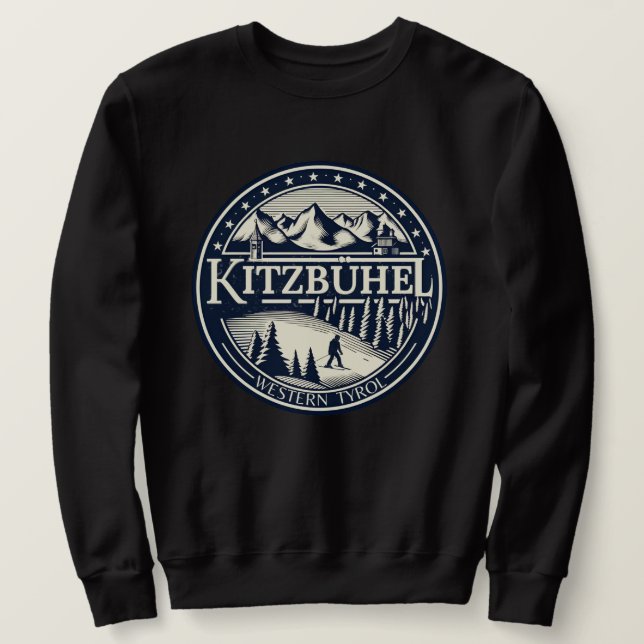 Kitzbuhel Town Austria SKI-resortgåvor Lång Ärmad Tröja (Design framsida)